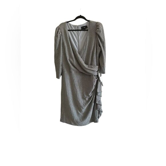 Betsy & Adam Glitter-Knit Sheath Dress, Size 20W - Picture 2 of 10